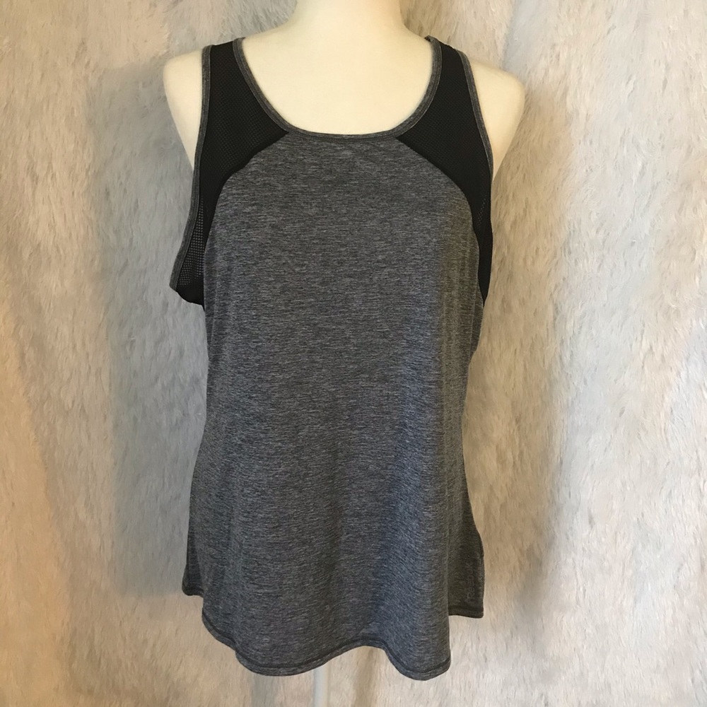 COPY - REEBOK Gray & Black Cross Back Athletic Tank Top